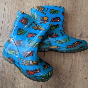 Toddler Rainboots Construction Print size 8.5